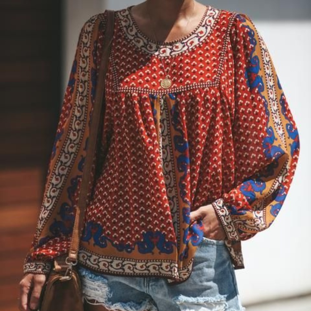 Boho Blouse-Rust
